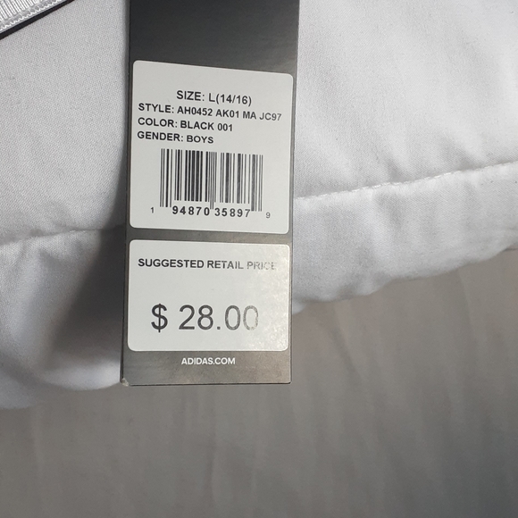 ADIDAS Big Boys size:14-16 black/white athletic shorts. - Picture 3 of 3